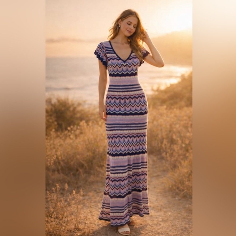 Jessica Simpson Multicolor Striped Knit Dress - XS